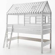 Decke auf 324, tür auf 230, balken uk auf 2m. Kinder Hochbett Spielbett Buche Massiv Weiss 90x200cm
