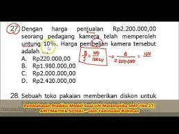 Soal dan pembahasan prediksi ujian nasional mapel matematika smp/mts tahun 2018 2019 dengan cara cepat, smart solution, mudah, dan praktis. Contoh Soal Cpns 2019 Aritmatika Sosial No 27 Contoh Model Soal Un Matematika Smp Mts Qwerty