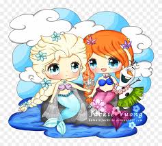 Cinderella and belle as gts colored (aden; Elsa And Anna Mermaids By Kawaiiijackiiie On Deviantart Anna I Elsa Chibis Free Transparent Png Clipart Images Download
