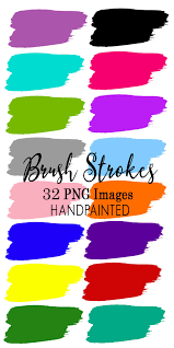Download Watercolor Brush Strokes Clip Art Primary Pastel Rainbow Etsy Clip Art Brush Strokes Cricut Tutorials