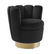 The minimalistic kennedy swivel chair is versatile and stylish. Yad Black Velvet Swivel Chair Tov Furniture