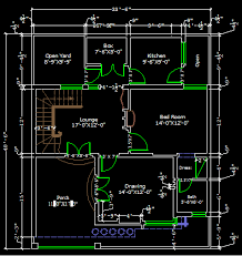 Total area 893 square feet ( 19'x50' ) you can watch here, plan 3.5 marla house made in auto cad with full detail. 5 Marla House 33 X 43 Free Dwg Cadregen Com