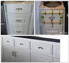 Sep 28, 2012 · one of my most frequently asked questions deals with paint colors that coordinate well with wood trim and cabinets. Easy And Inexpensive Cabinet Updates Adding Trim To Cabinets Drawers The Rozy Home Bathroom Cabinets Diy Diy Cabinet Doors Cabinet Trim