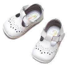 Angel Baby Toddler Girls T Strap Shoes In White Leather