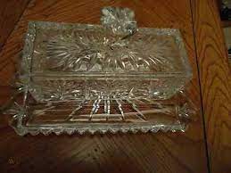 The most common butter knife rest material is metal. Vintage Leaded Crystal Butter Dish Lidded With Butter Knife Rest 439969683