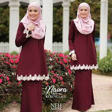 Lengan yang luas (wuduk friendly) mempunyai zip sorok di bahagian depan. Baju Kurung Moden Lace Maroon Off 64 Www Usushimd Com