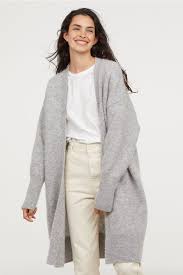 Long Wool Blend Cardigan Light Gray Melange Ladies H M Ca Fashion Fashion Clothes Women Long Cardigan