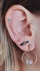 elegant multiple ear piercing ideas at mybodiart com cartilage helix ear jewelry piercing jewelry multiple ear piercing