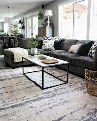 Family Room With Cozy Gray Sectional Charcoal Sofa Living Room Sectional Living Room Decor Gray Sectional Living Room
