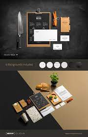 Restaurant Bar Stationery Mock Up Menu Mockup Stationery Mockup Recipe Cards Template