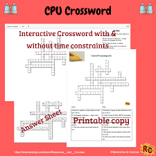 Central Processing Unit Interactive Crossword Puzzle From Resources Courses Unique Teaching Resources Technology Lessons Unique Teaching