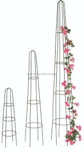 A great alternative to the traditional wall trellis, this one has all the beauty and none of the installation. China Tomato Cage Iron Flower Pot Trellis Plant Support Garden Obelisk Bs090033 China Metal Obelisk And Planting Rack Price