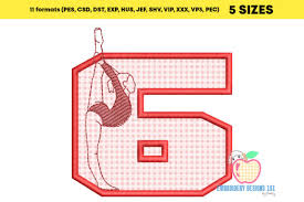 Download Gymnast 6th Birthday Applique Creative Fabrica SVG Cut Files
