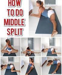 How To Do Middle Split Yoga Exercise Fitness Workout Yogastreches Flexibility Workout Gymnastics Workout Easy Yoga Workouts