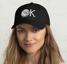 OK Shield White Writing Dad Hat