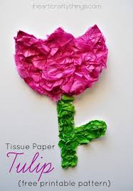 When it comes to making spring crafts, anything relating to flowers is. Tissue Paper Tulip Kids Craft With Printable Pattern I Heart Crafty Things