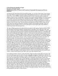 2007_position paper ministerial summit in london.doc. Doc Position Paper Of The Federal Democratic Republic Of Nepal For The 16th Benilde Model United Nations On The Agenda Of Highlighting The Role Of Women In The Promotion Of Sustainable Development