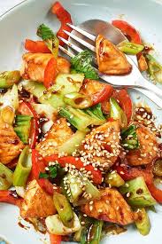 Teriyaki Lachs Mit Gemuse Rezept Lachs Mit Gemuse Leckere Gerichte Einfache Gerichte