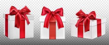 Download Gift Or Present Boxes With Red Bow Set For Free Bow Set Gift Ribbon Free Christmas