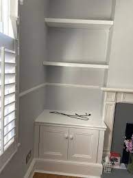 At diy alcove cabinets we offer bespoke cabinetry without the bespoke price tag. Painted Alcove Shelving With Floor Cabinets Bespoke Kitchens Furniture By Mario Panayi