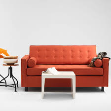 La rete fissa è in metallo elettrosaldata ed il materasso a molle è alto 15 cm. Divano Letto Topic 2 Posti Arancio By Customform Amf Mobili Di Design
