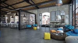 Loft Office Space Industrial Interior Office Urban Industrial Decor Industrial Office Design