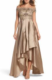 Adrianna Papell Embellished High Low Off The Shoulder Dress High Low Bridesmaid Dresses Off Shoulder Cocktail Dress Mother Of The Bride Dresses