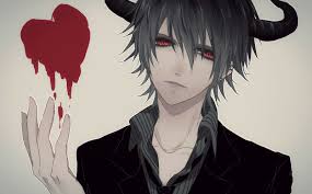 Anime Boy Original Black Hair Short Hair Horns Demon Red Eyes Anime Anime Boy Anime Guys Shirtless