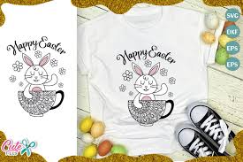 Download Happy Easter Bunny With Mandala Svg Cut File By Cute Files Thehungryjpeg Com