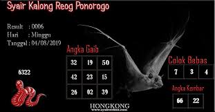 Syairtogel Hongkong Kalong Reog Ponorogo Hari Ini Minggu 04 Agustus 2019 Sydney Singapura Minggu