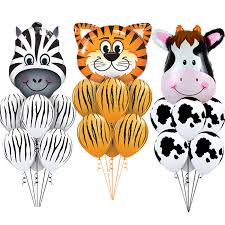 Easy to do for zebra theme with a black frame and computer print out! 7pcs Set Big Tiger Cow Zebra Animal Head Balloons For Jungle Safari Animals Theme Baby Shower Decorations For Birthday Party Buy Animal Balloon Latex Animal Foil Balloon Animal Head Balloons Product On