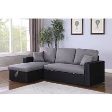 Preise vergleichen und bequem online bestellen! 3 Sitzer Ecksofa Mit Stauraum Und Schlaffunktion Alain 221 X 145 X 85 Cm Grau Schwarz