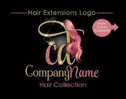 Hair Extensions Business Logo Glitter Bling Logo Rose Gold Etsy Hair Logo Hair Logo Design Business Hairstyles