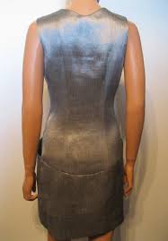 Theyskens Theory Silver Dilliam Sheath Short Cocktail Dress Size 6 S 80 Off Retail