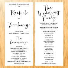 Simple Wedding Ceremony Wedding Program Card Modern Minimalist Handwritten Script Typ Wedding Ceremony Script Modern Wedding Ceremony Wedding Ceremony Programs