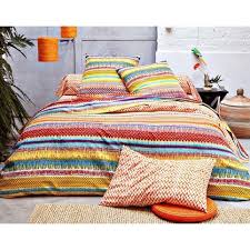 Housse De Couette Rayures Ethniques Becquet Orange Vue 1 Bed Sheets Bed Home