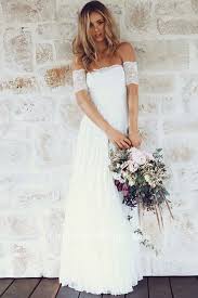 A Line Off The Shoulder Short Sleeves Lace Boho Wedding Dress Wedding Dresses Lace Beach Wedding Dress White Lace Wedding Dress Boho Wedding Dress Uk