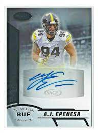 A J Epenesa 2020 Sage Aspire Buffalo Bills Black Auto Asp 27 Nm Ebay Buffalo Bills Football Cards Trading Cards