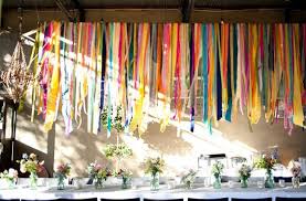 21 Diy Outdoor Hanging Decor Ideas Rainbow Wedding Ribbon Decorations Ribbon Garland
