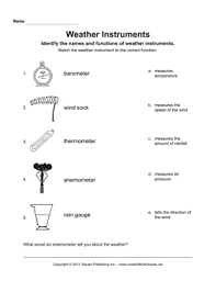 Live worksheets > english > english as a second language (esl) > weather. Weather Instruments