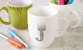 Baked Mugs Materials Permanent Markers Or Porcelain Paint Pens Plain Ceramic Drinking Mug Stencils Optional Di Diy Mugs Diy Coffee Sharpie Crafts