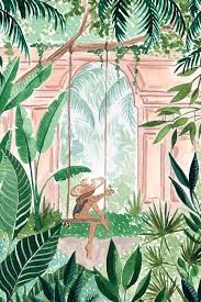 Swinging In The Jungle Canvas Print By Sabina Fenn Icanvas In 2021 Painting Art Projects Art Painting Jungle Art