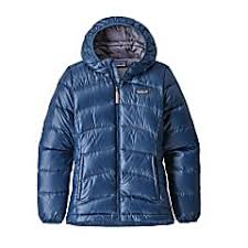 patagonia girls hi loft down sweater hoody stone blue