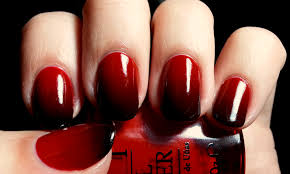 Dark Red Reverse Gradient Hearts Emi S Manis We offers fake nails red products.