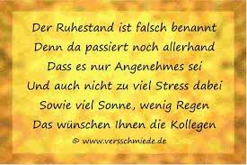 Ruhestand Rente Sprüche Verseschmiede
