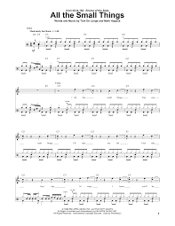 The track was composed primarily by guitarist and vocalist tom delonge as an ode to his then girlfriend. All The Small Things Noten Blink 182 Transkription Fur Schlagzeug