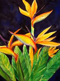 Abstract Bird Of Paradise Watercolor Bird Of Paradise With Images Abstract Flower Painting Paradise Painting