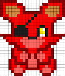 Foxy Plush Kandi Pattern Pixel Art Pattern Pixel Art Grid Perler Beads