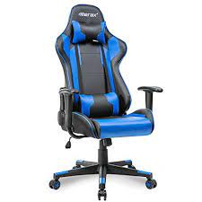 merax high back gaming chair ergonomic design office chair racing style computer chair blue and black gaming chair game room chairs computer chair