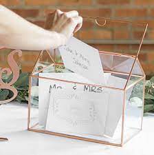 Personalized Rose Gold Frame Glass Terrarium Gift Card Holder Card Box Wedding Wedding Gift Card Box Wedding Gift Cards